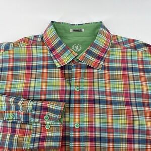 BUGATCHI UOMO Mens‎ Large Colorful Plaid Shaped Fit Long Sleeve Shirt XL-no Tag
